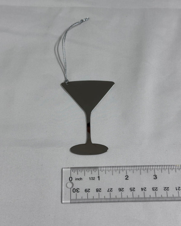 Martini Glass Christmas Ornament by Ruler for Scale