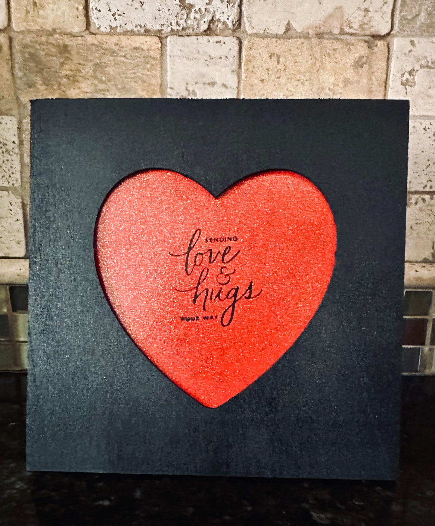 Love & Hugs Stamped Frame