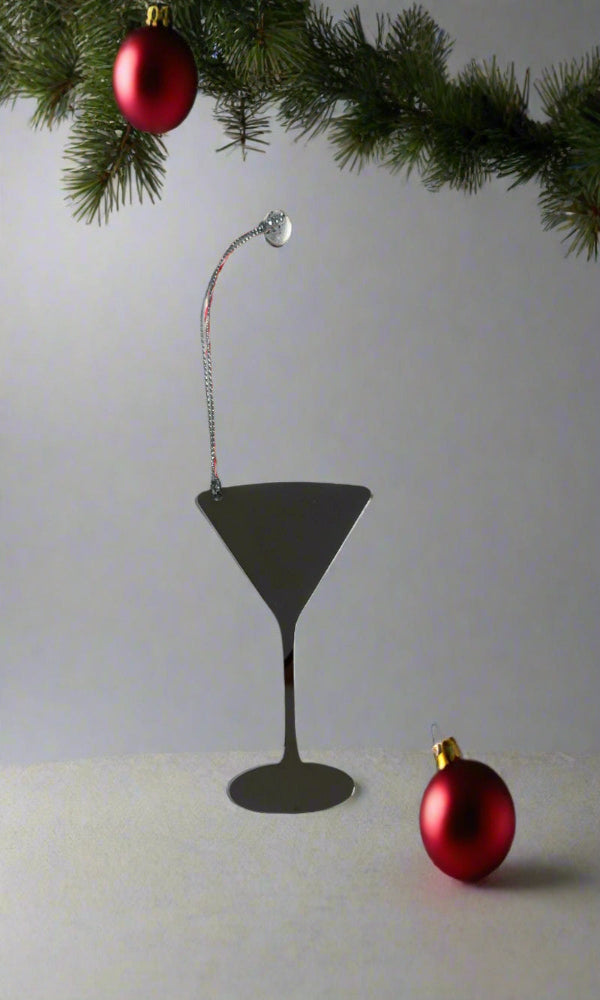 Martini Metal Christmas Ornament