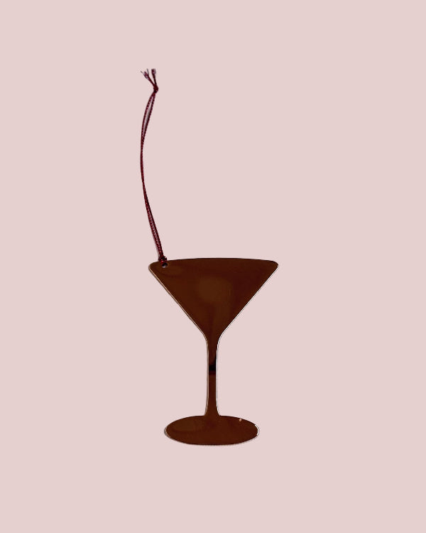 Martini glass ornament on a white background