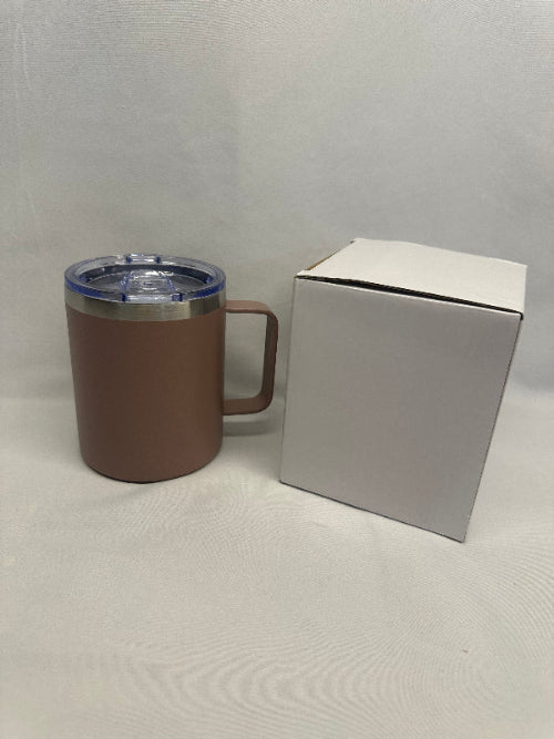 Rose Pink Mug with a white box on a gray background