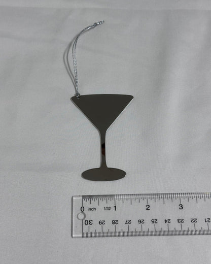 Martini Glass Christmas Ornament by Ruler for Scale