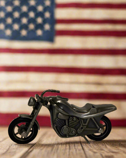 Small motorcycle model on a white background