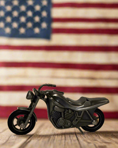 Small motorcycle model on a white background